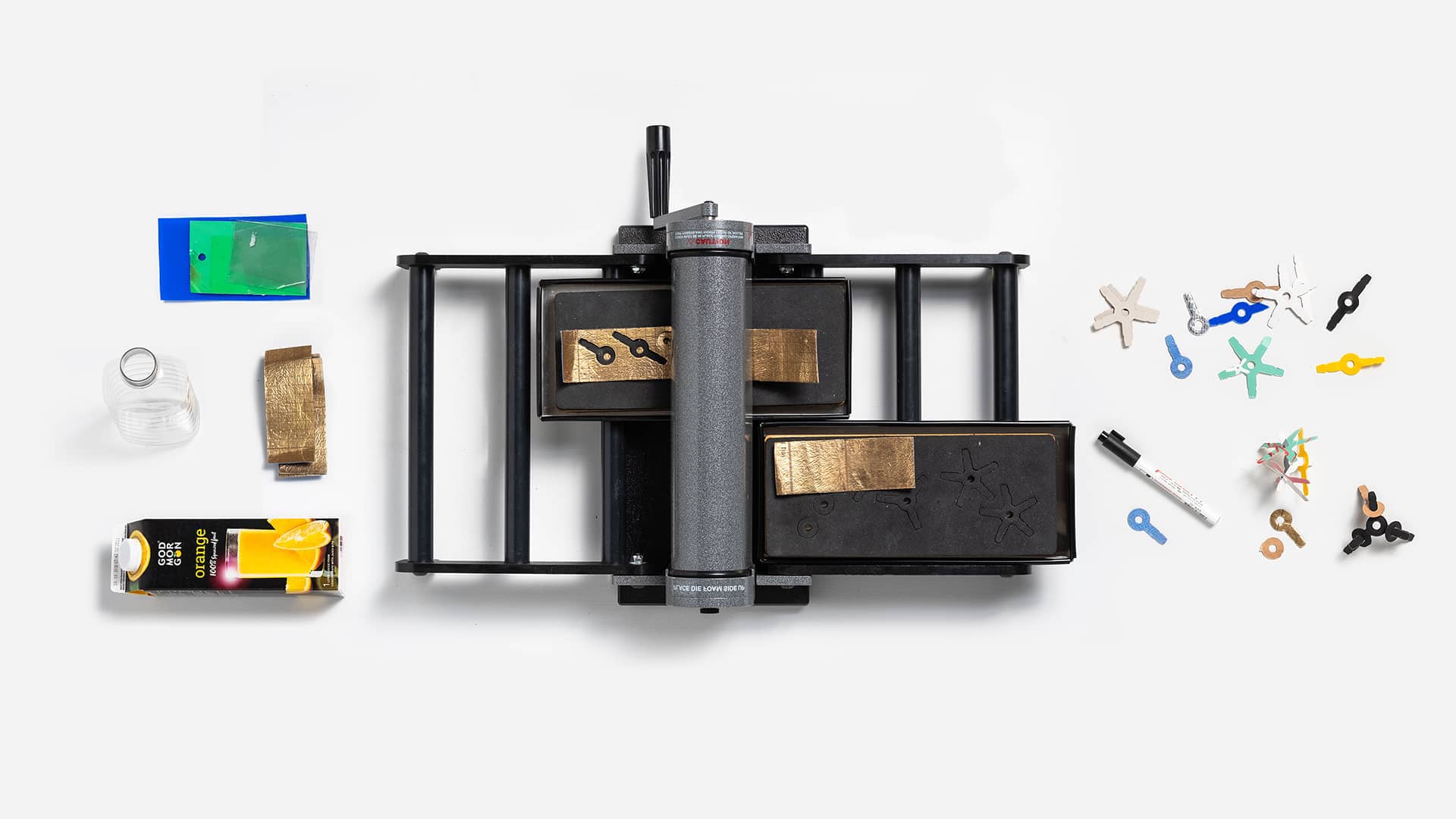 Die-cut connectors made from several types of materials from the [Sustainability Station](/page/sustainability-station).