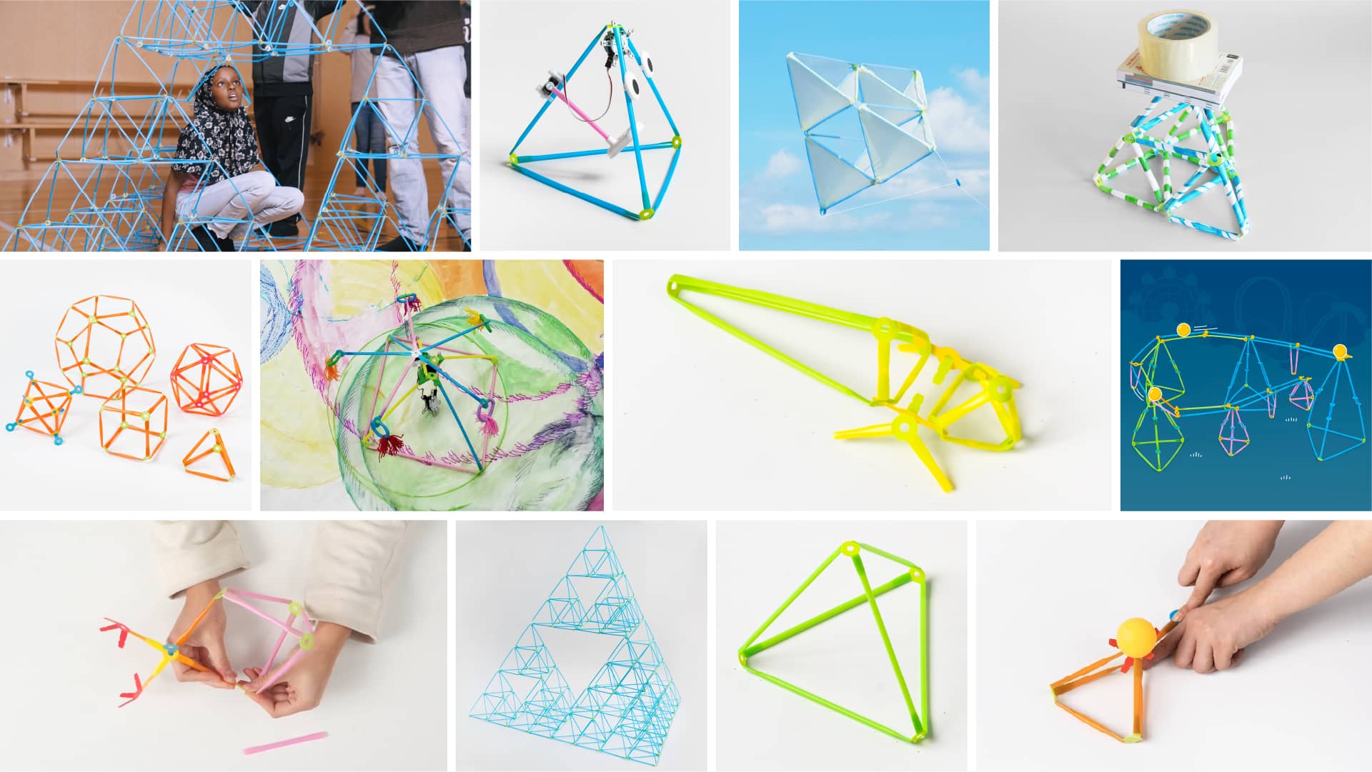 \[3] An idea takes shape in the form of a pyramid and branches in the many different solutions. Imagine students all individually creating different solutions to the same challenge or an idea unique to them!