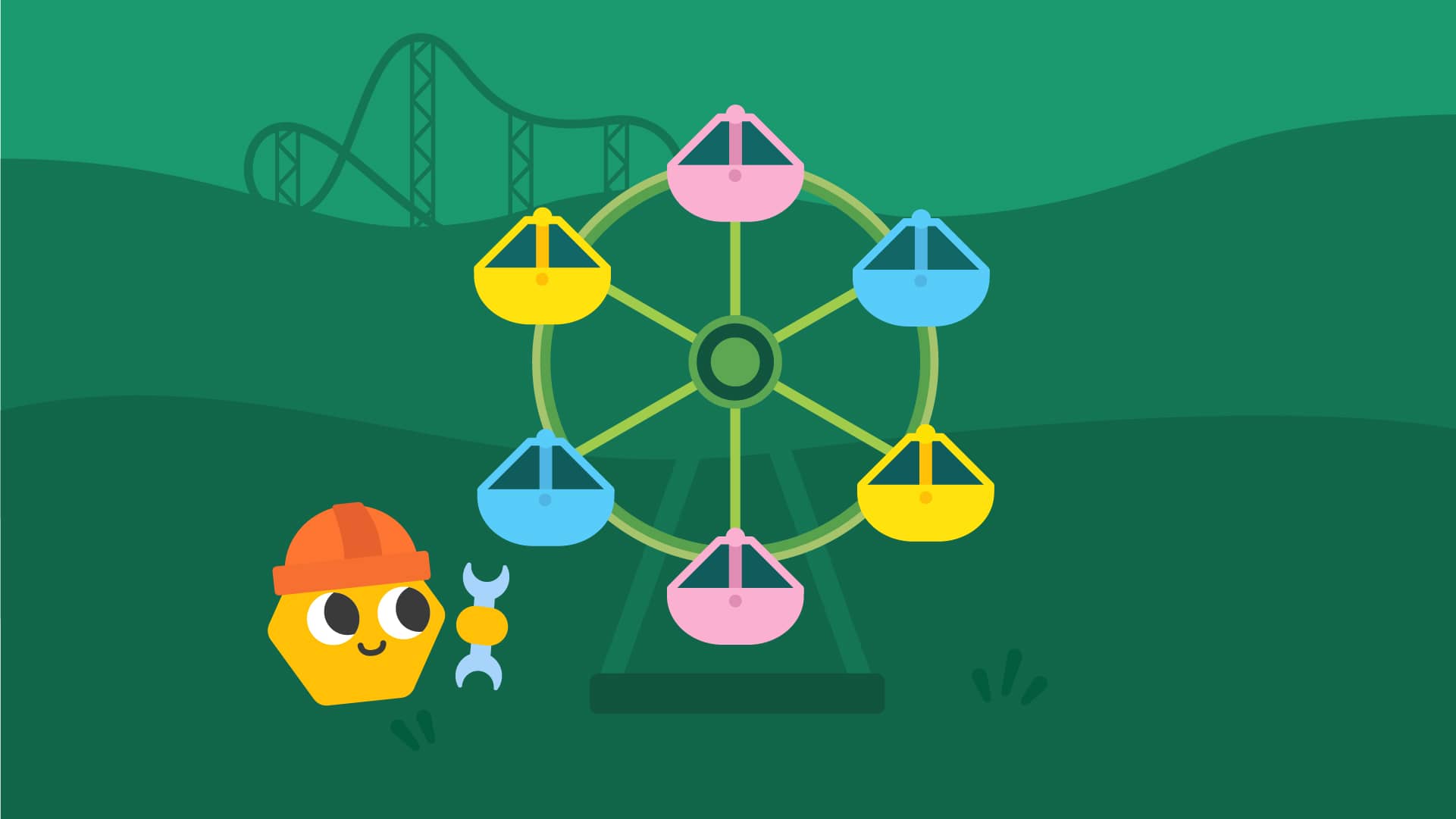 An illustration of a ferris wheel